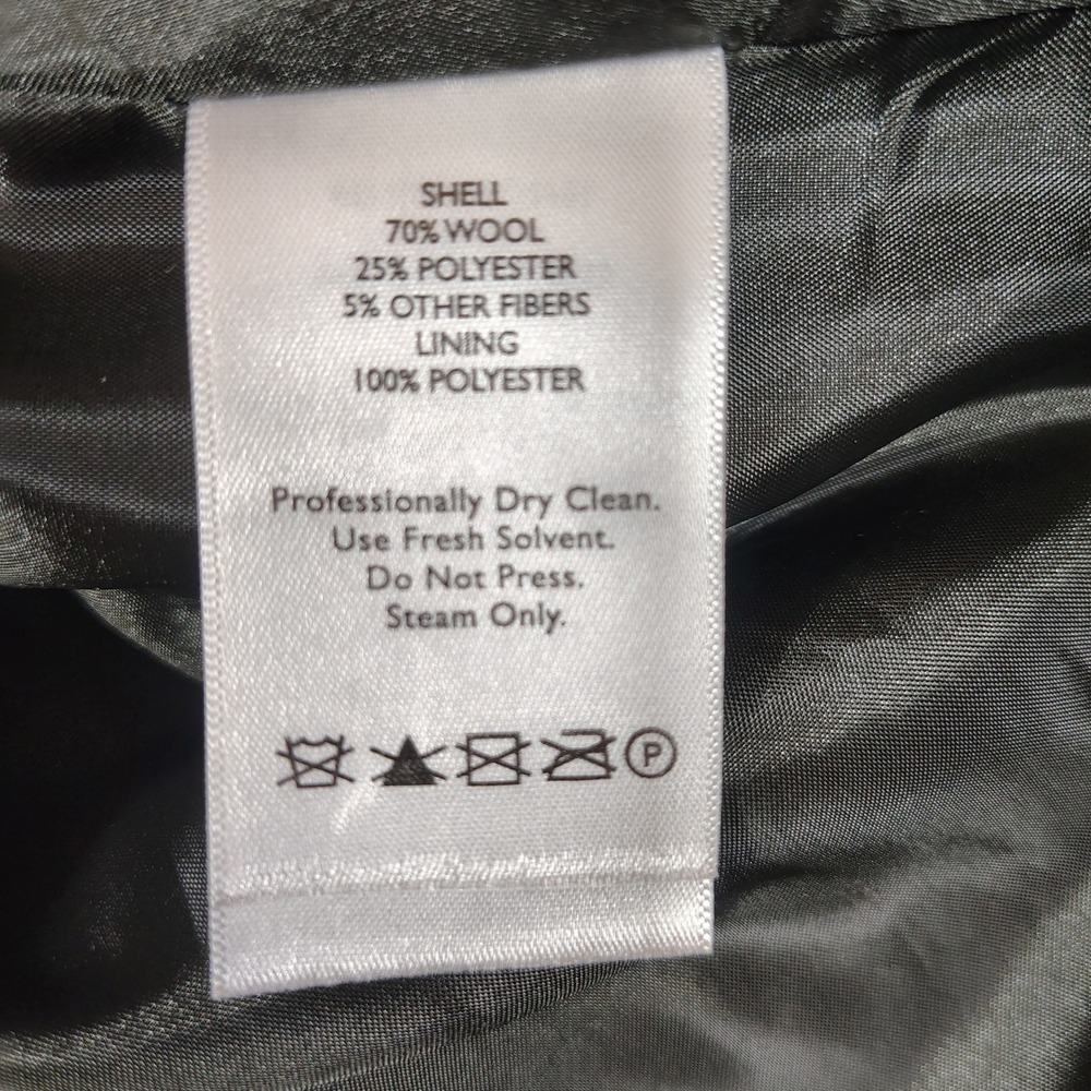 Eddie Bauer Blazer Mens M Grey Herringbone Wool Blend Two Button Sport Coat - Picture 4 of 11